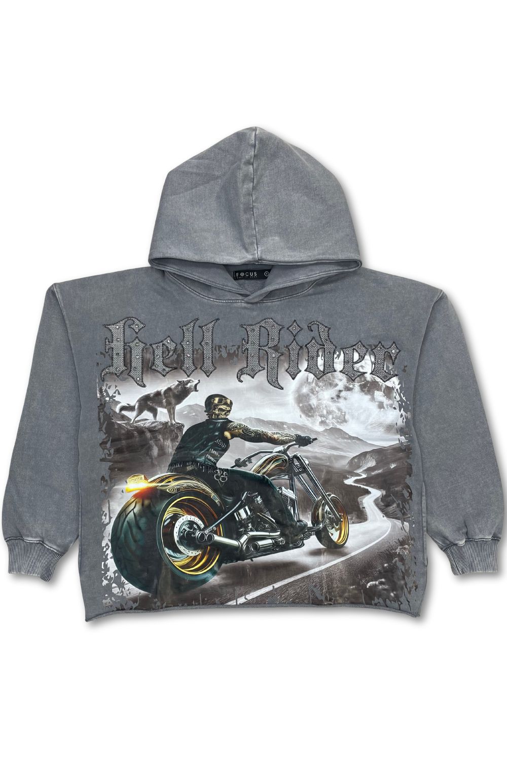 Focus Ride Or Die Cropped Hoodie - Grey