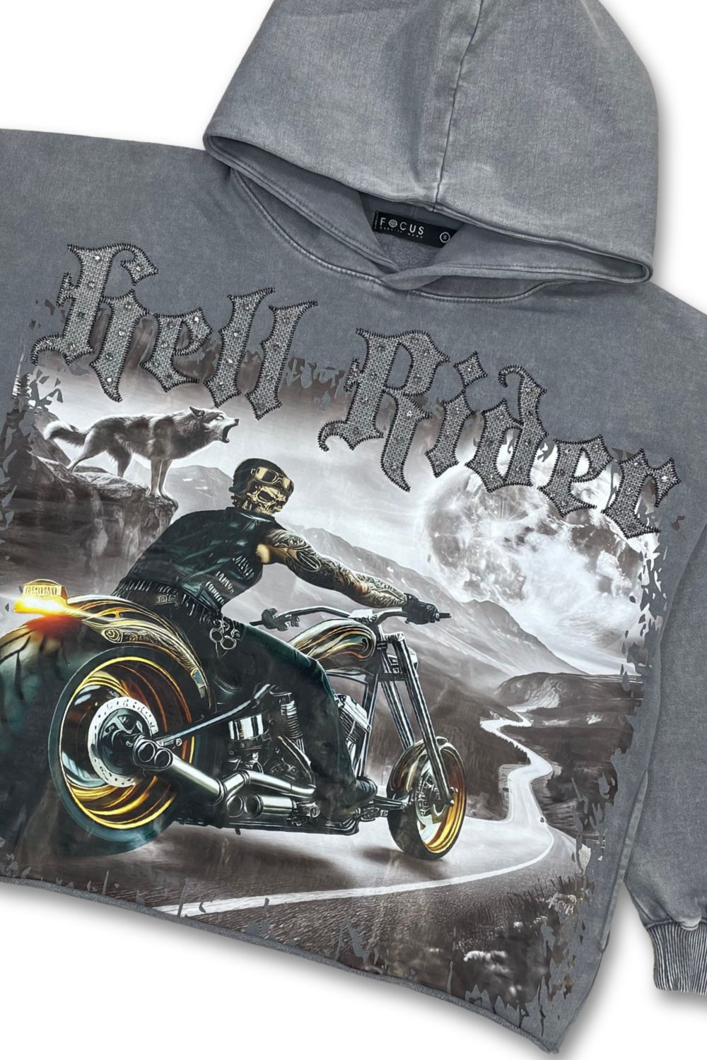 Focus Ride Or Die Cropped Hoodie - Grey