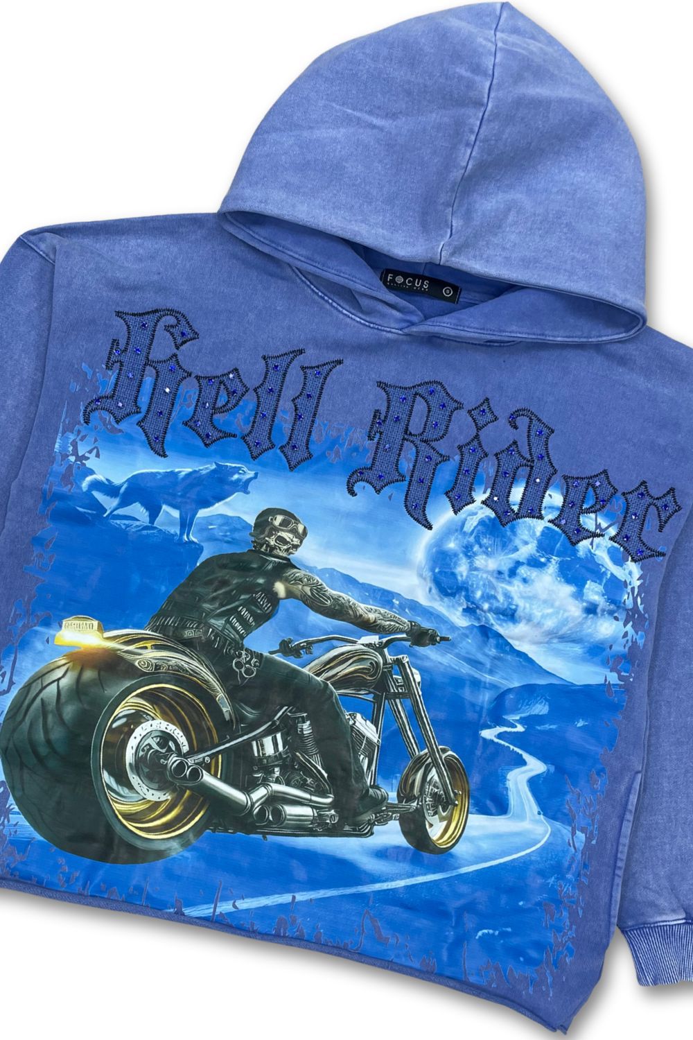 Focus Ride Or Die Cropped Hoodie - Blue