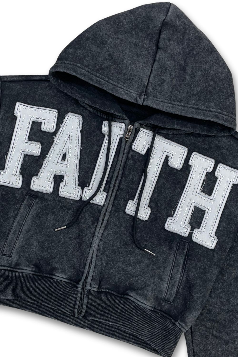 Women’s Red Fox Faith Rhinestone Stacked Sweatsuit - Black