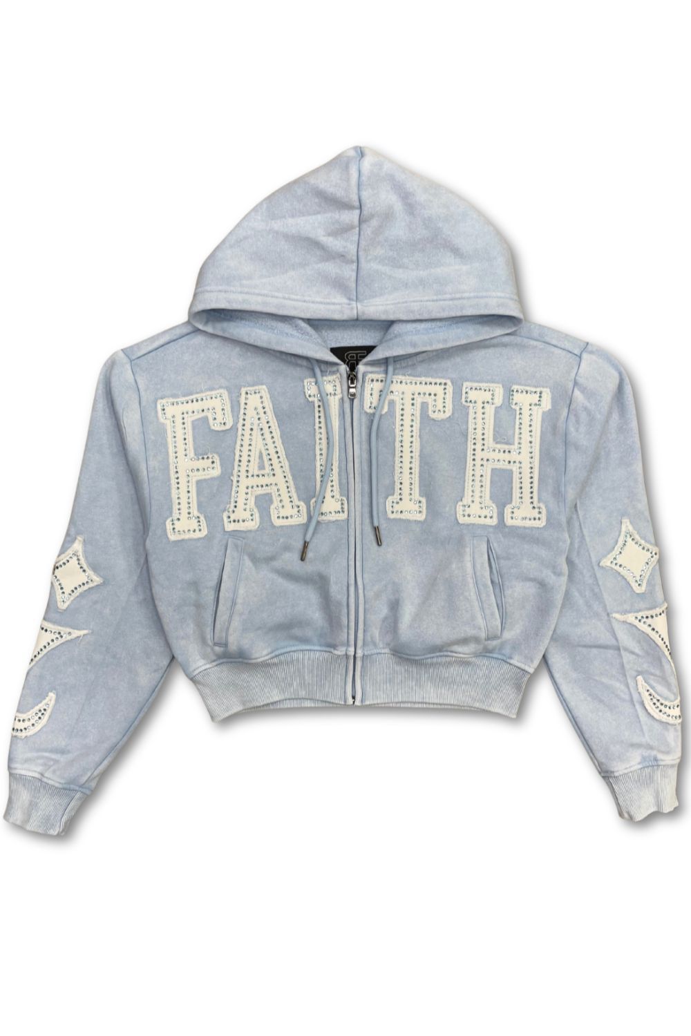 Women’s Red Fox DEPT Rhinestone Stacked Sweatsuit - Light Blue