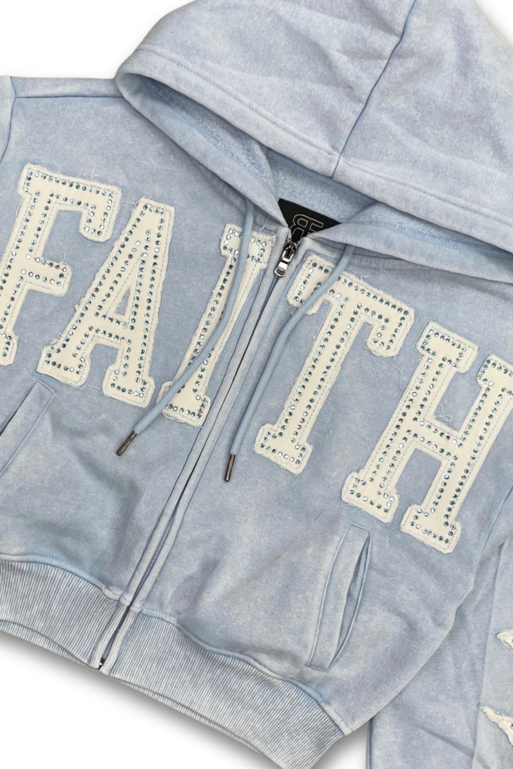 Women’s Red Fox DEPT Rhinestone Stacked Sweatsuit - Light Blue