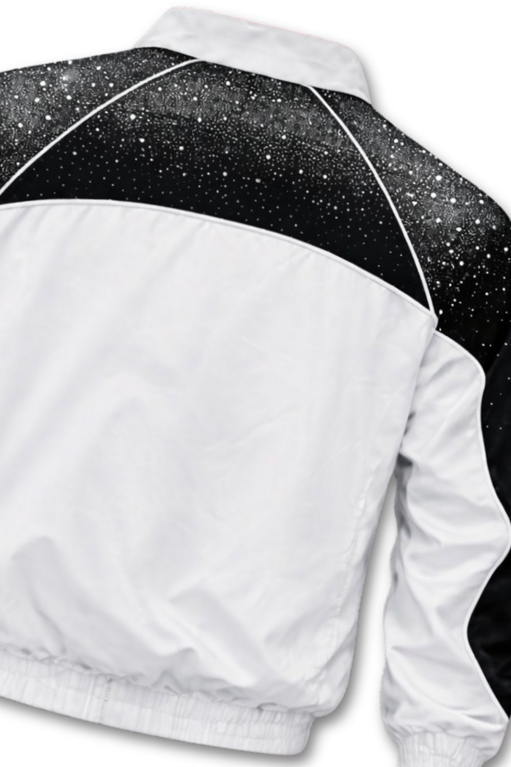 Kindred Rhinestone Nylon Zip-Up White/Black