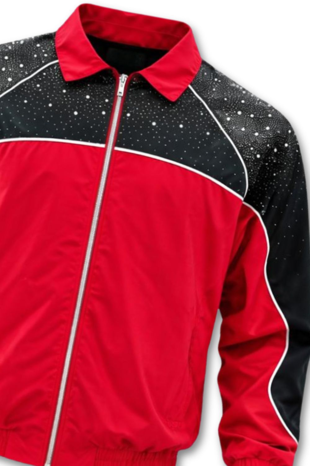 Kindred Rhinestone Nylon Zip-Up Red/Black