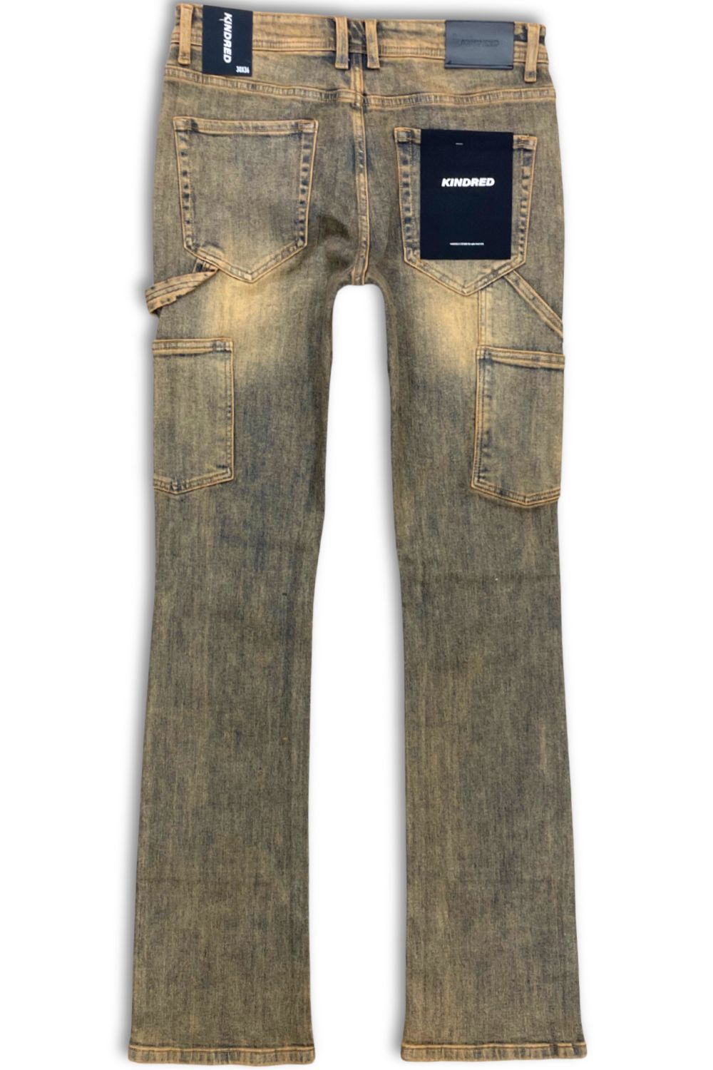 Kindred Coated Waxed Rhinestone Stacked Jeans