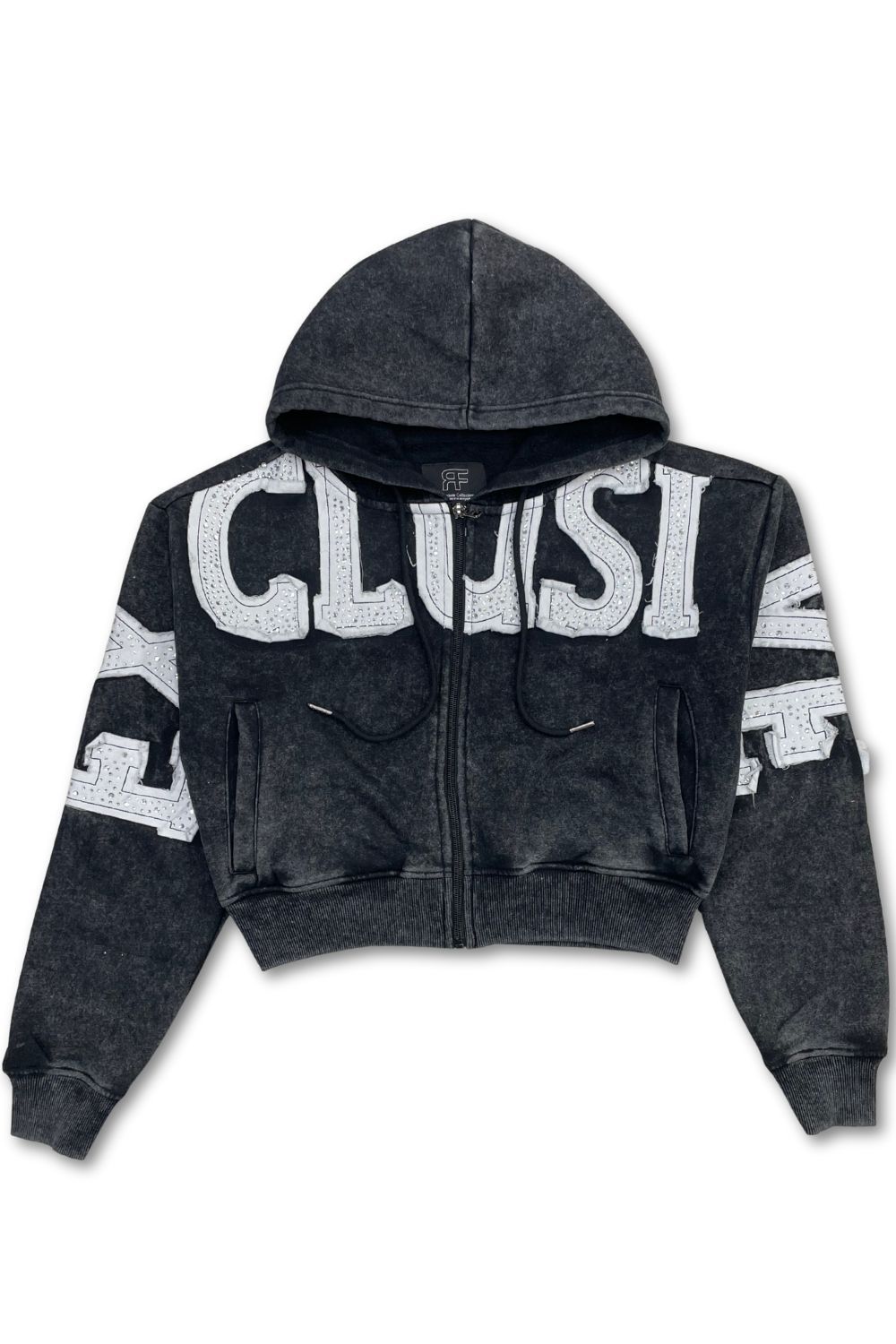 Women’s Red Fox Exclusive Rhinestone Stacked Sweatsuit - Black