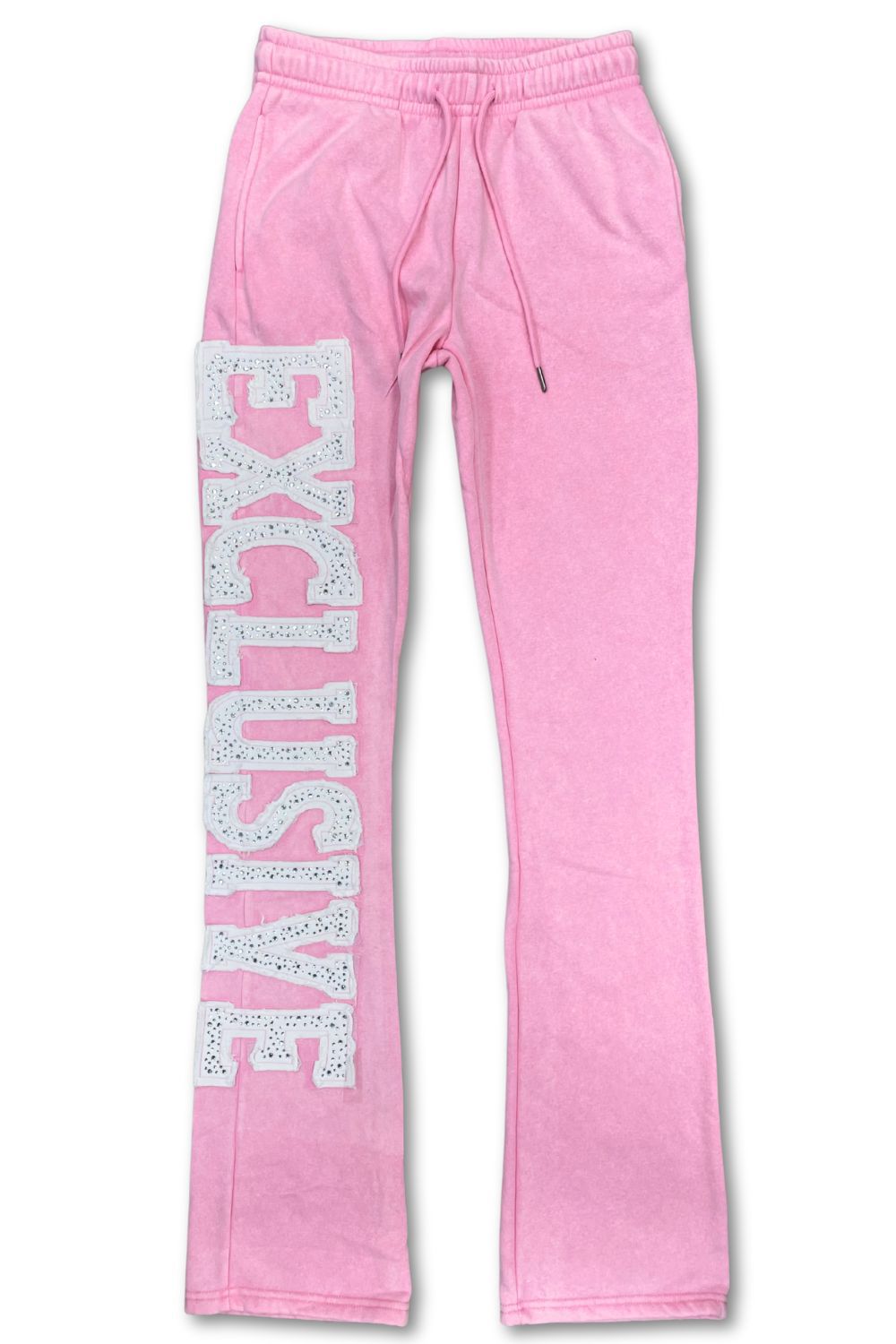 Women’s Red Fox Exclusive Rhinestone Stacked Sweatsuit - Pink