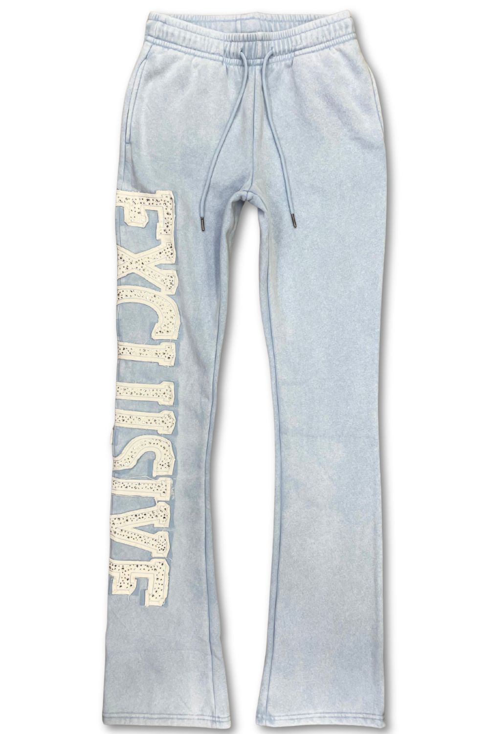 Women’s Red Fox Exclusive Rhinestone Stacked Sweatsuit - Light Blue