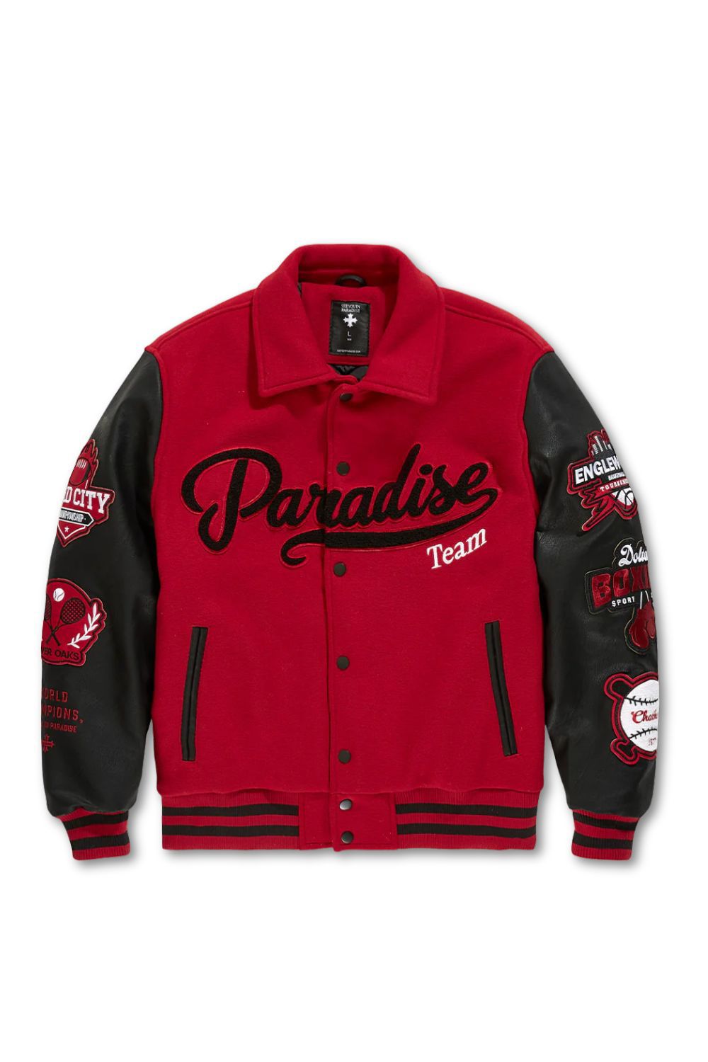 See You In Paradise Paradise Team Varsity Jacket - Red