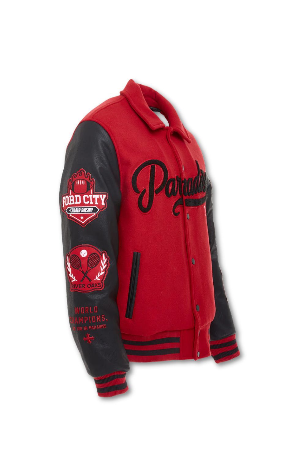 See You In Paradise Paradise Team Varsity Jacket - Red