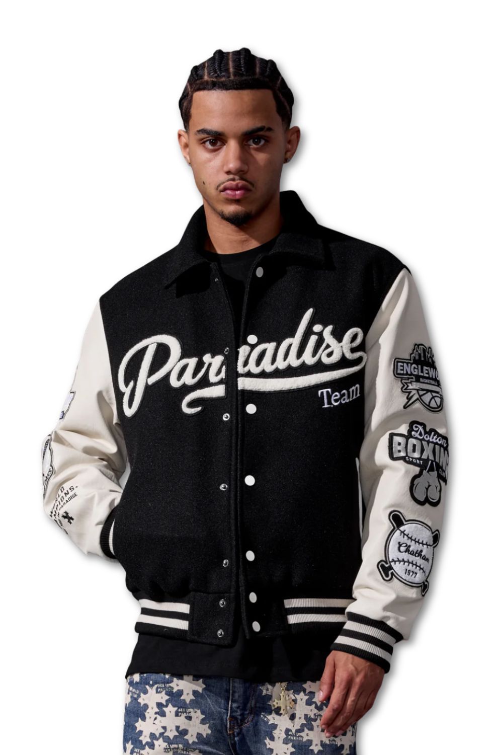 See You In Paradise Paradise Team Varsity Jacket - Black