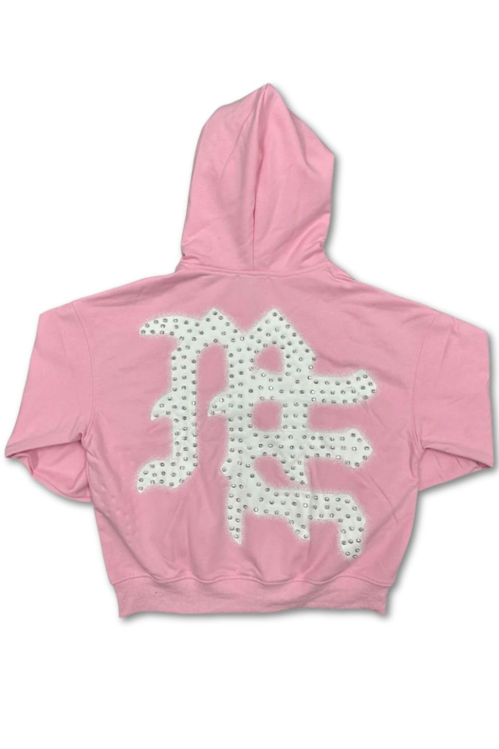Mixed Emotions Emotions Never Die Rhinestone Zip Up Hoodie - Pink