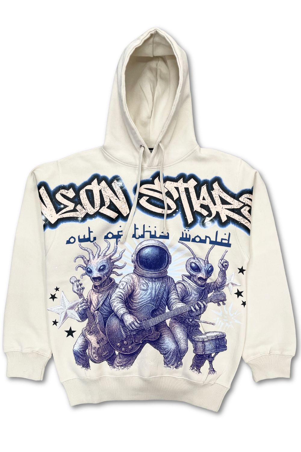 Neon Starts Graphic Hoodie - Cream