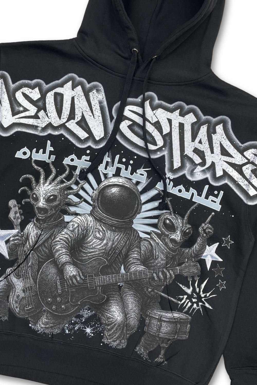 Neon Starts Graphic Hoodie - Black 