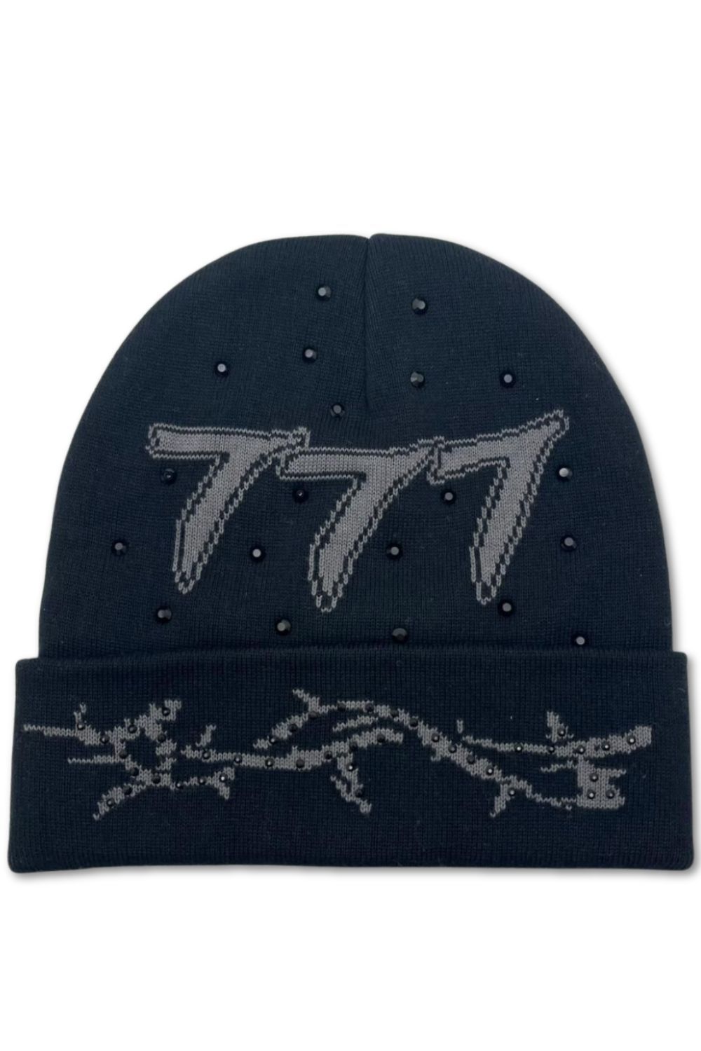Hudson 777 Diamond Beanie - Black/Grey
