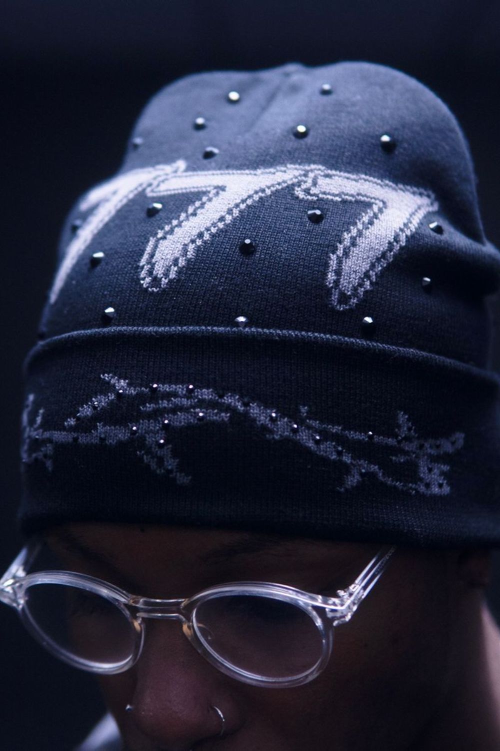 Hudson 777 Diamond Beanie - Black/Grey