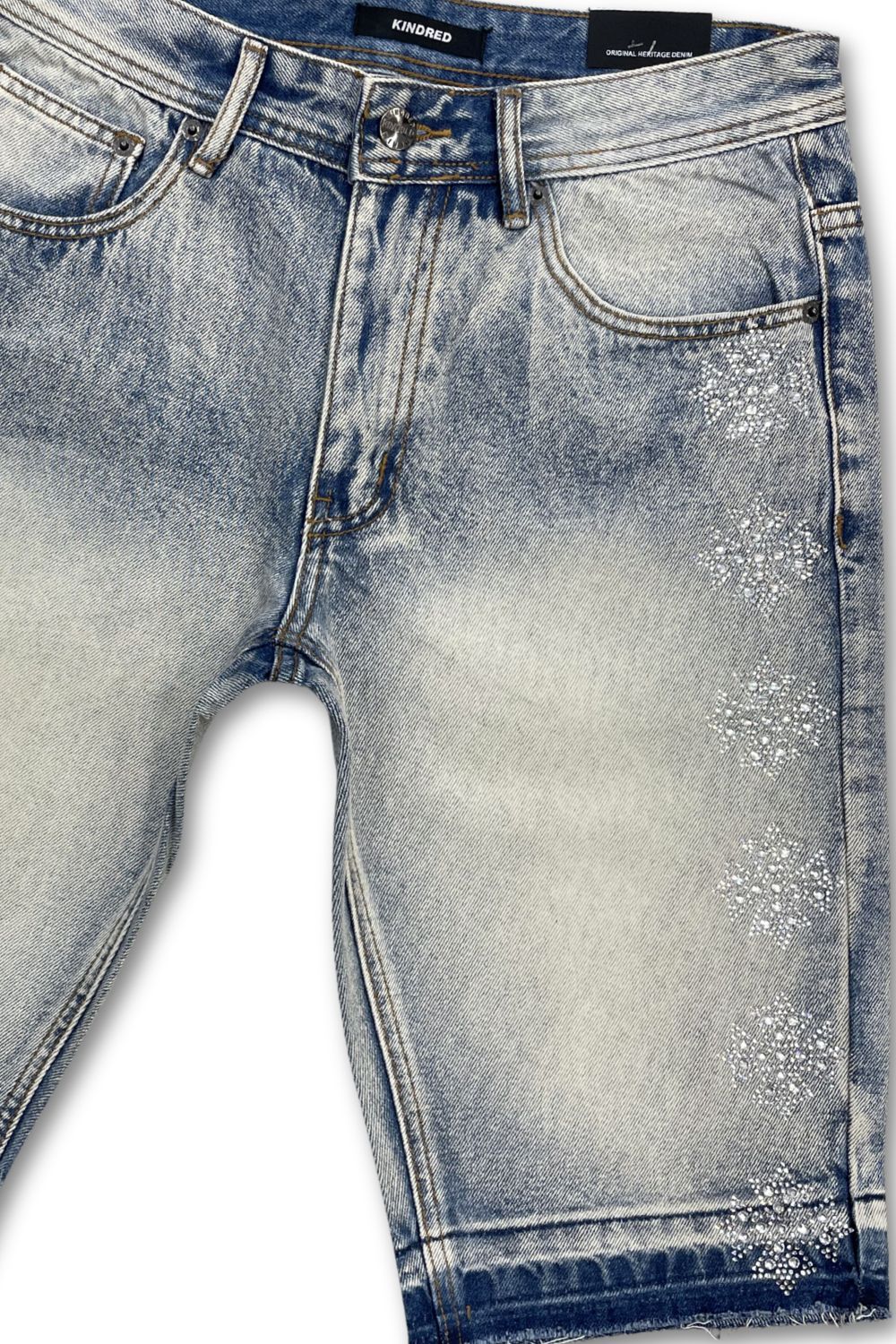 Kindred Rhinestone Jean Shorts - Blue