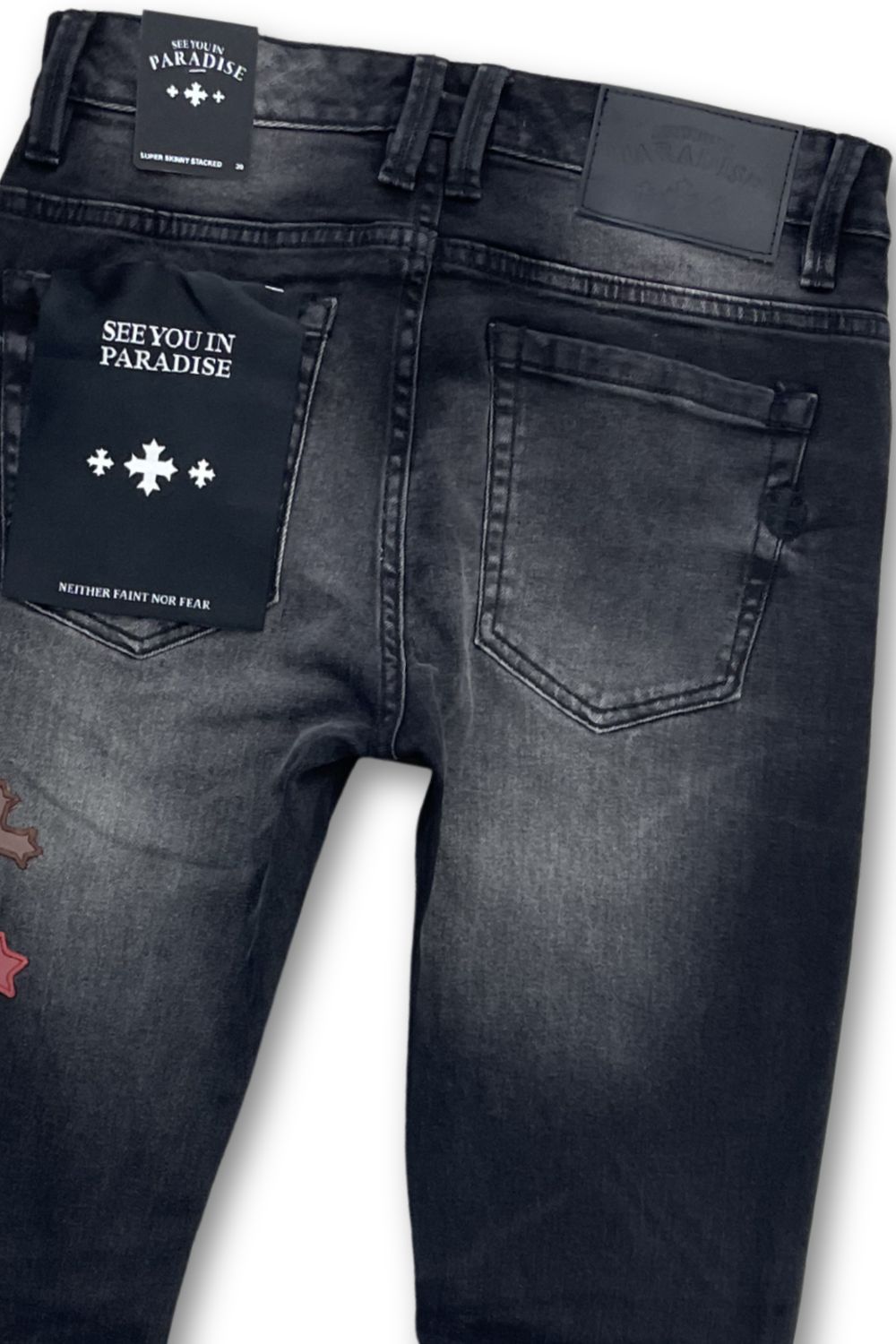 See You In Paradise Skinny Stacked Jeans - Black Shadow