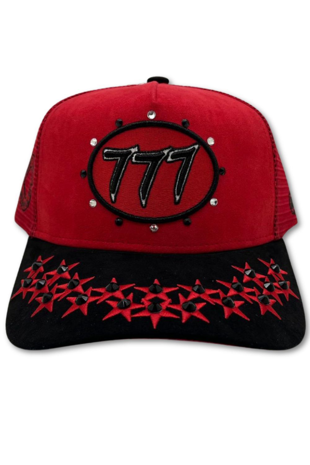 Hudson 777 Rhinestone Trucker Hat - Red