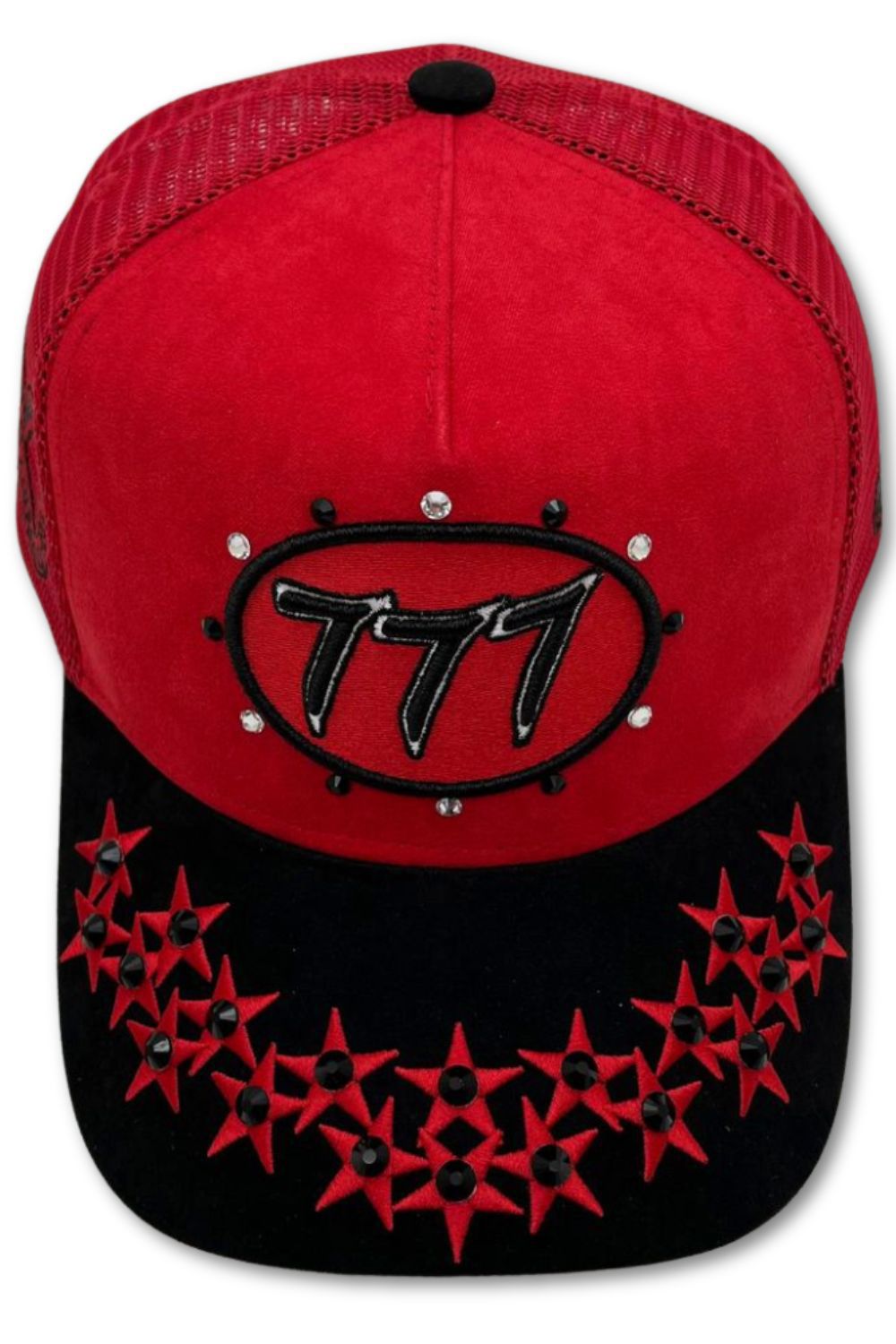 Hudson 777 Rhinestone Trucker Hat - Red