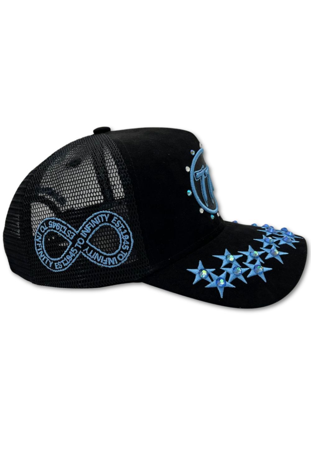 Hudson 777 Rhinestone Trucker Hat - University Blue