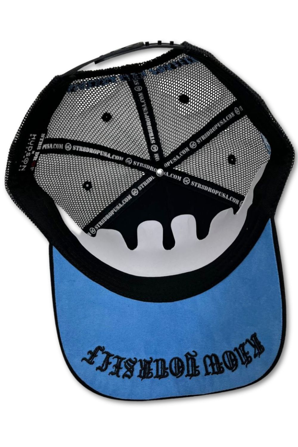 Hudson 777 Rhinestone Trucker Hat - University Blue