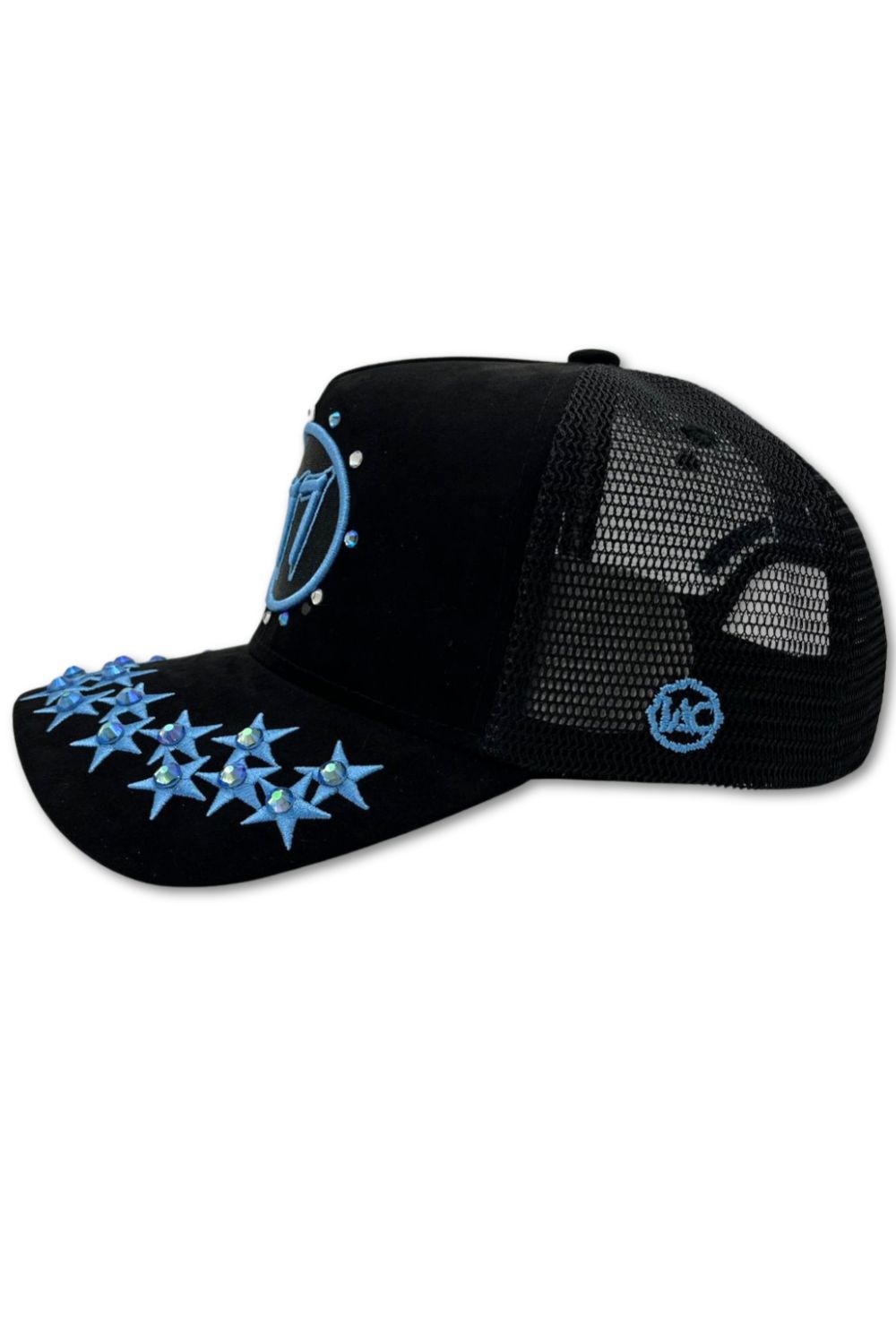 Hudson 777 Rhinestone Trucker Hat - University Blue