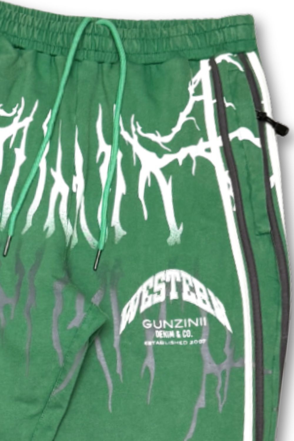 Gunzinii Western Stacked Sweatpants - Green 