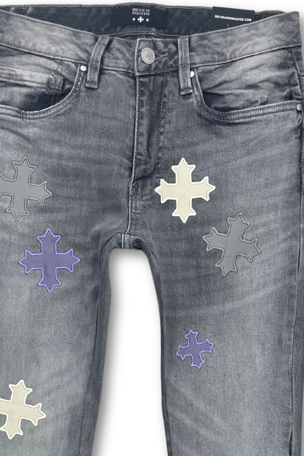 See You In Paradise Skinny Stacked Jeans - Smoked Grey