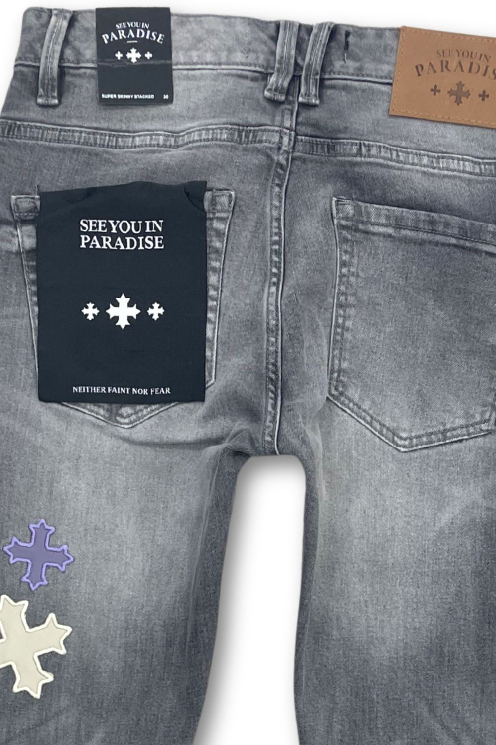 See You In Paradise Skinny Stacked Jeans - Smoked Grey
