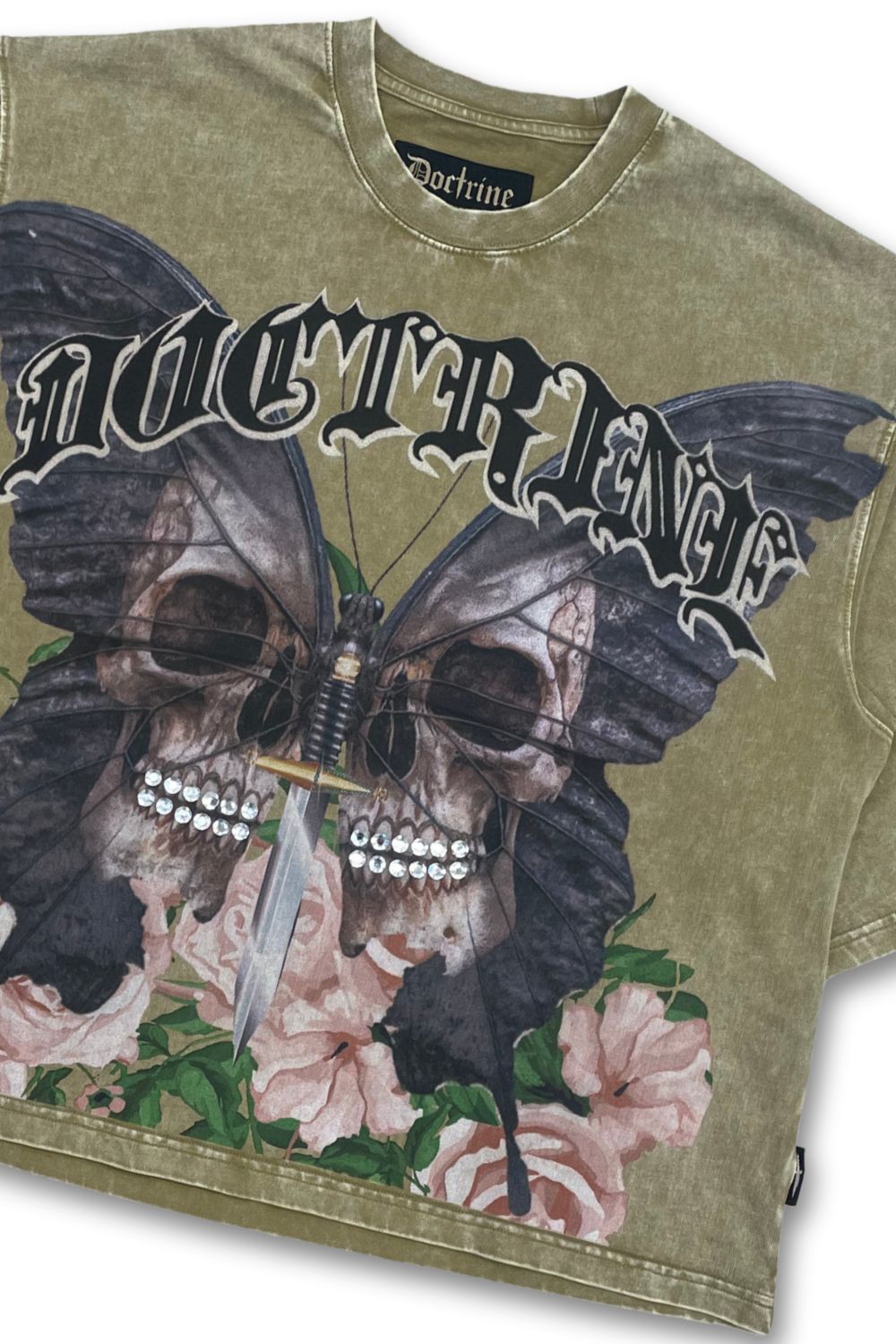 Doctrine Cropped Rhinestone T - Shirt