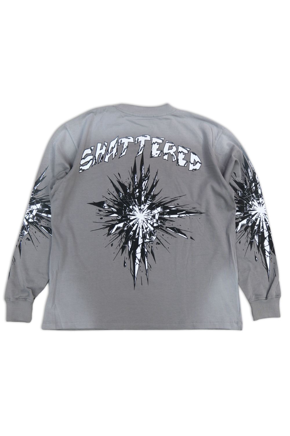 Shattered Hearts Grey Long Sleeve Tee