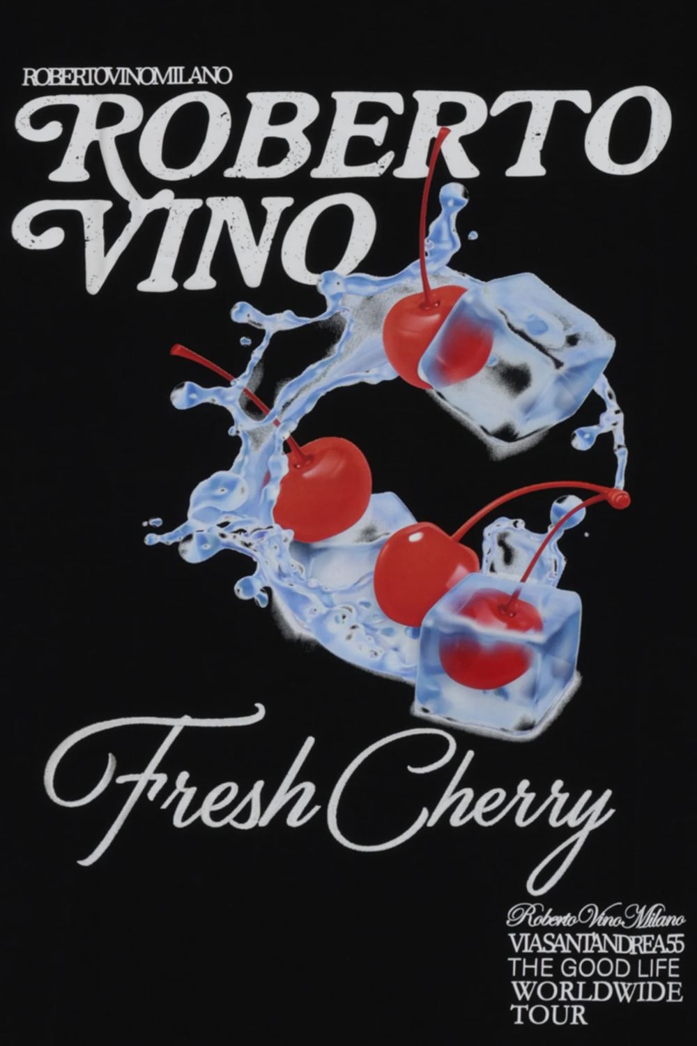 Roberto Vino Milano -Fresh Cherry T - Shirt - Black