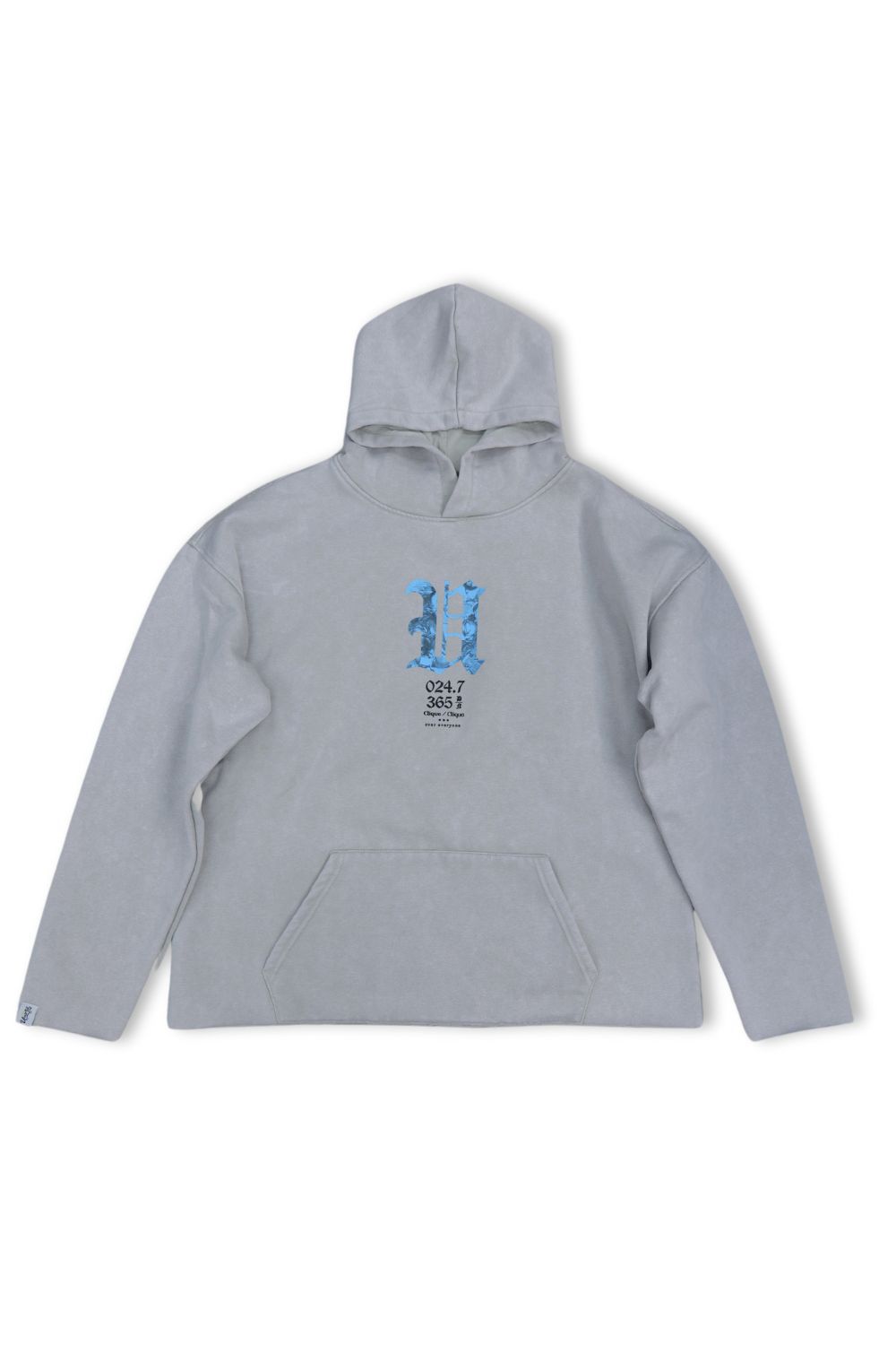 World Wide Cropped Graphic Hoodie - Grey