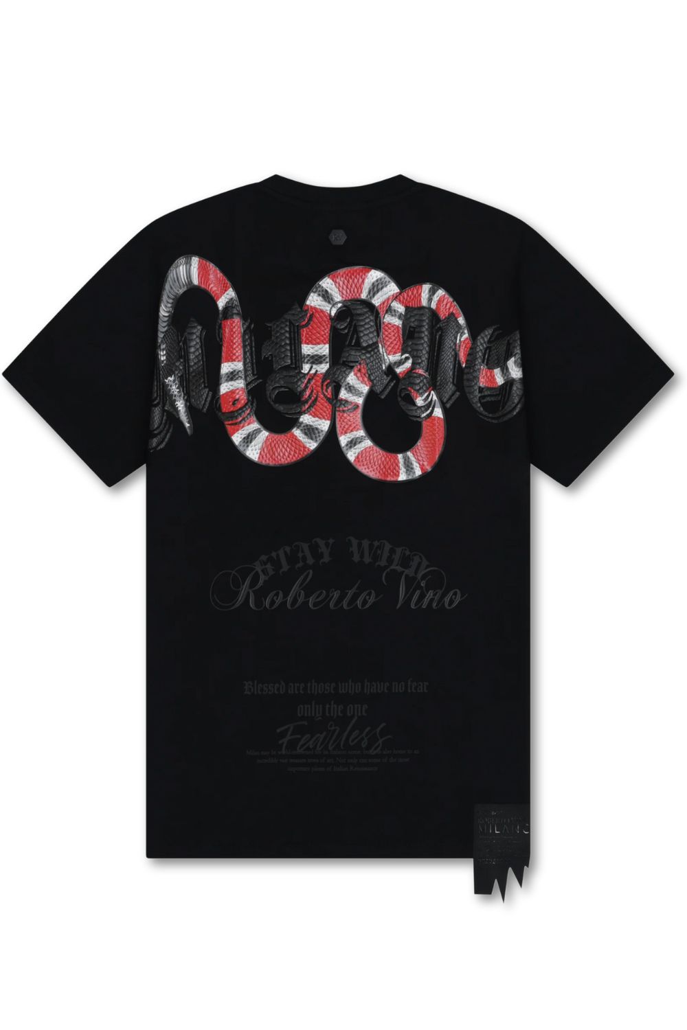 Roberto Vino Milano -Wild Snake T - Shirt - Black