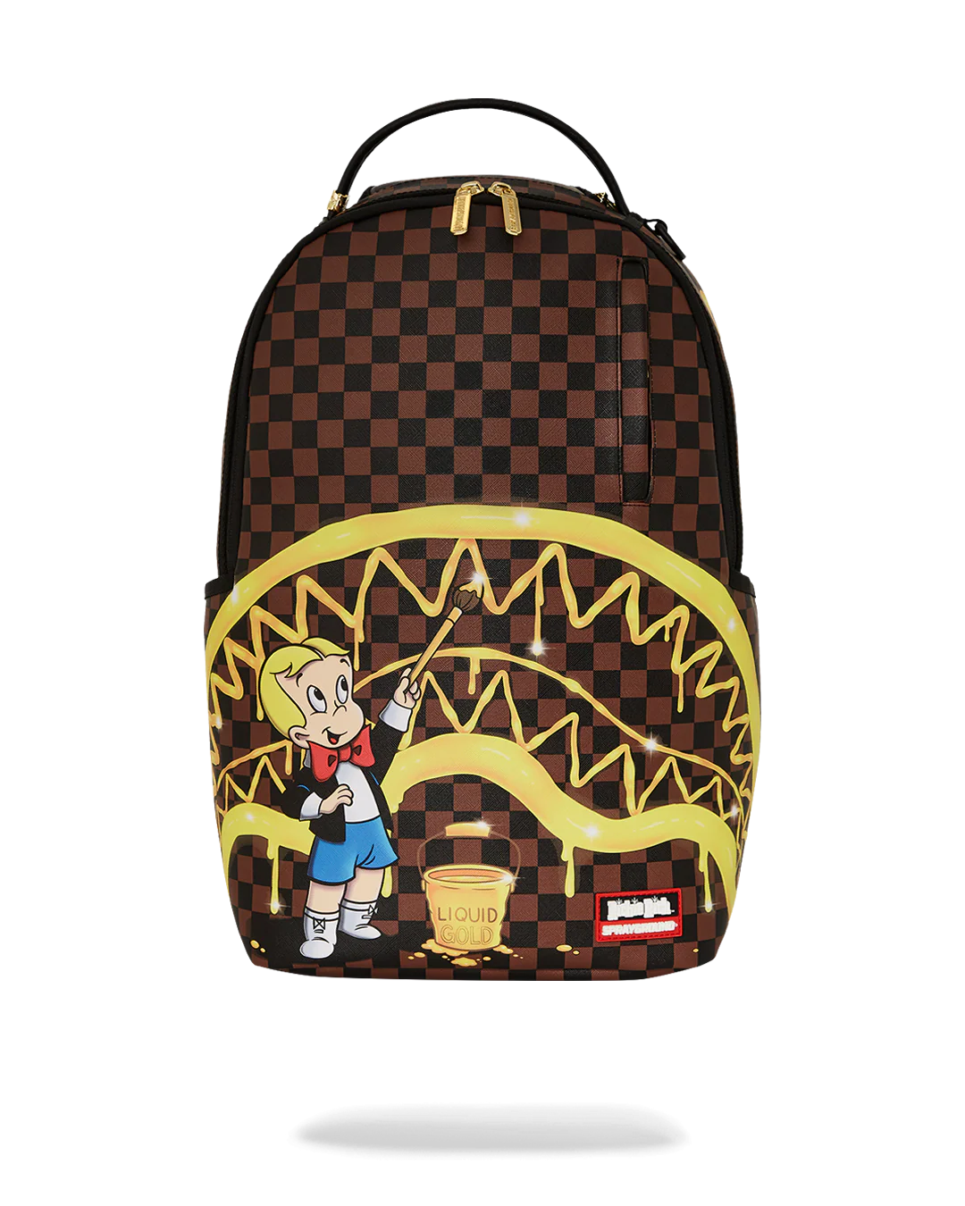 Sprayground -Richie Rich Paint The Shark Gold Backpack