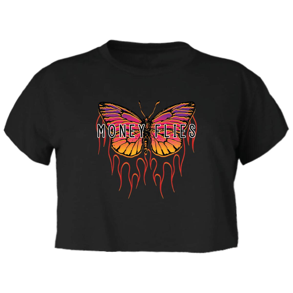 Butterfly Cropped T-Shirt