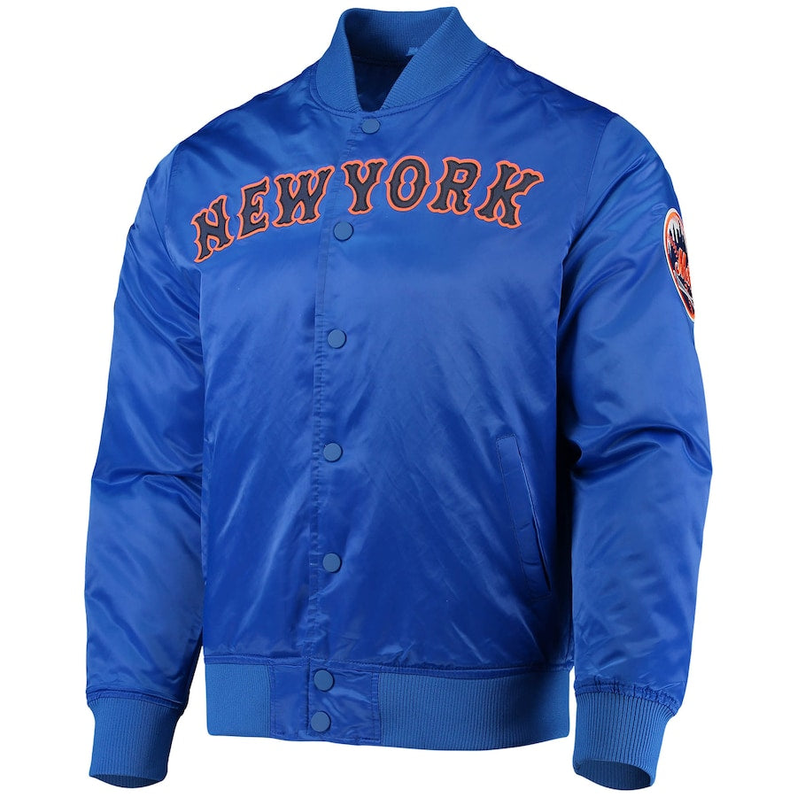 Pro Standard New York Mets Wordmark Satin Full-Snap Jacket