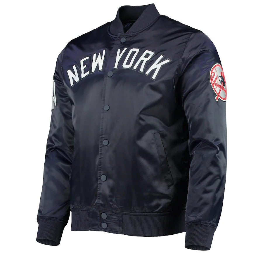 Pro Standard New York Yankees Wordmark Satin Full-Snap Jacket